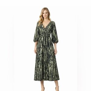 Banana Republic Green Tie-Dye Wrap Maxi Dress